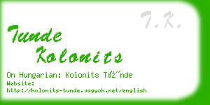 tunde kolonits business card